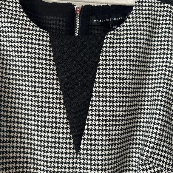WHBM  Black & White Sleeveless Houndtooth Pattern Top Size 6P - Picture 4 of 7